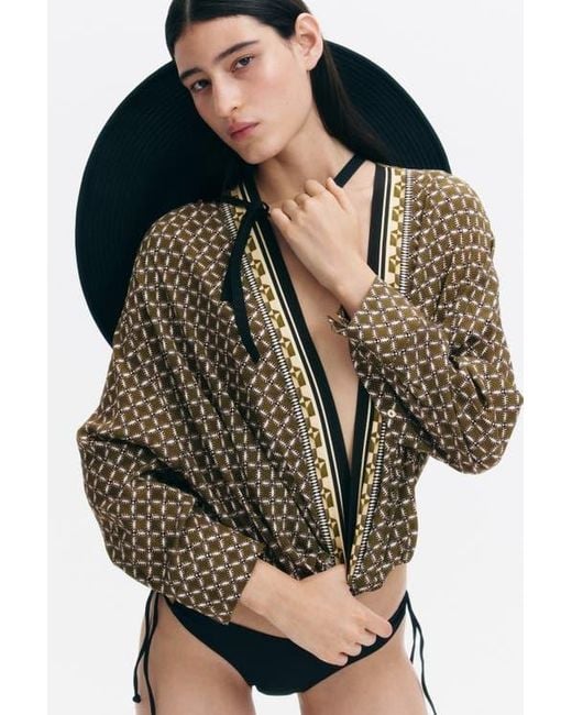 H&M Brown Viscose Wrap Blouse