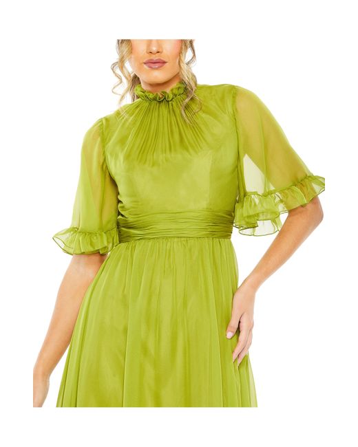 Mac Duggal Green Evening Chiffon High-low Gown