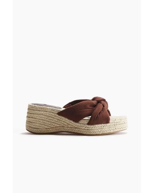 H&M Brown Wedge-Heeled Espadrilles
