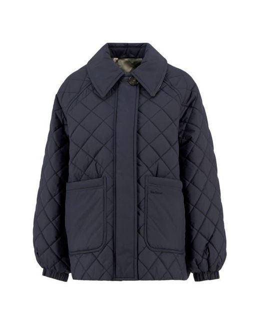 Barbour Blue Laoise Diamond Quilted Jacket