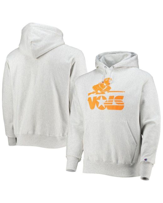 Champion Heathered Gray Tennessee Volunteers Team Vault Logo Reverse Weave  Pullover Hoodie in White for Men | Lyst