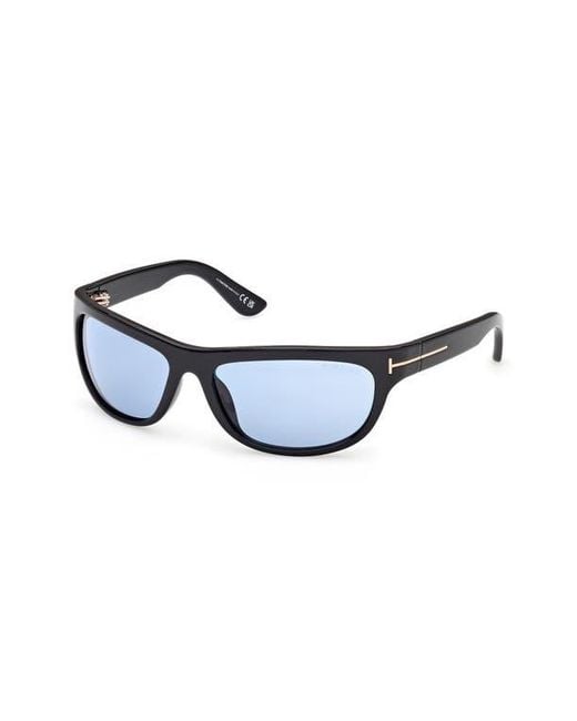 Tom Ford Blue Anders 62Mm Oversize Rectangular Sunglasses for men