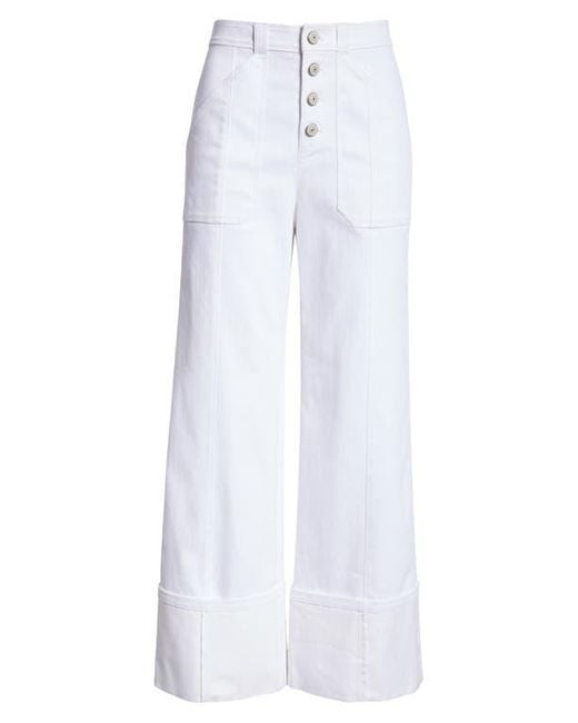 Cinq À Sept White Benji Wide Leg Jeans