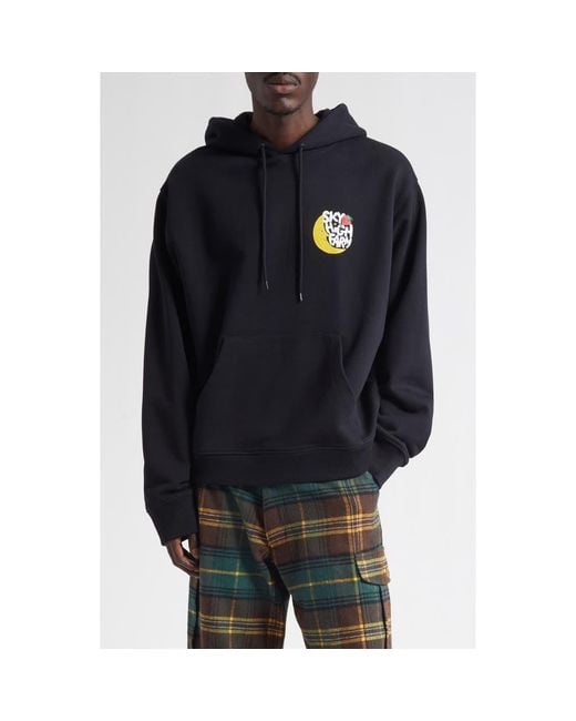 Sky High Farm Black Gender Inclusive Perennial Shf Logo Regenerative Cotton Graphic Hoodie for men