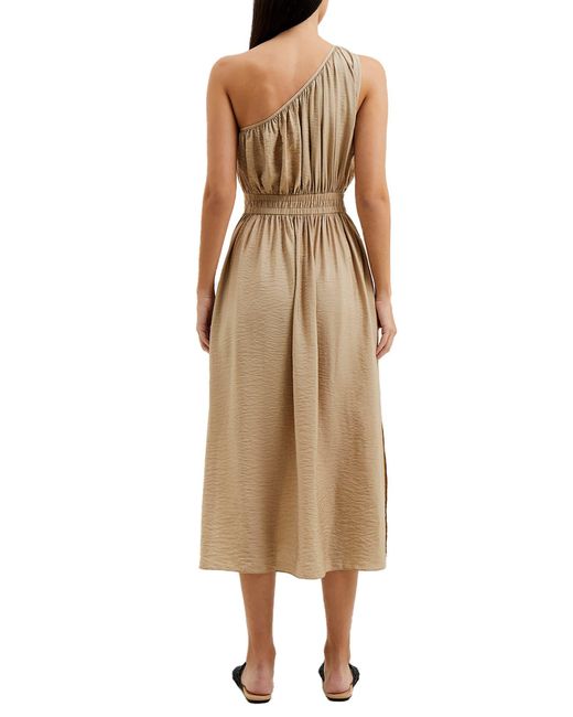 French Connection Natural Faron One-shoulder Crinkle Dress