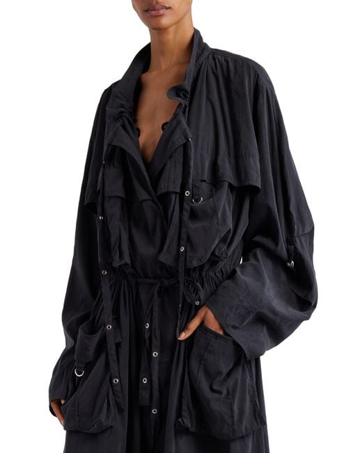 Isabel Marant Black Garance Oversize Trench Coat