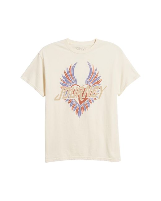 THE VINYL ICONS Blue Journey Wings Oversize Cotton Graphic T-shirt
