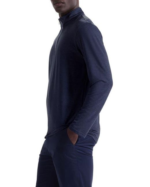 Bugatchi Blue Quarter Zip Pullover for men