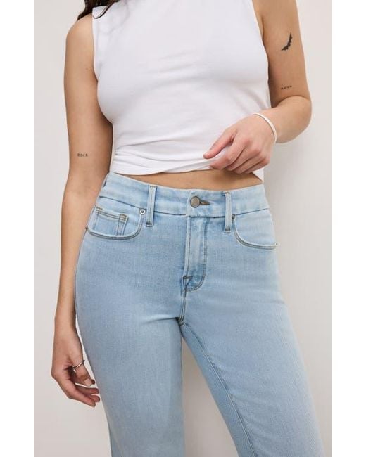 GOOD AMERICAN Blue Soft-Tech Good Petite Flare Jeans
