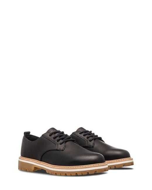 CLAE Black Logan Lugged Plain Toe Derby for men