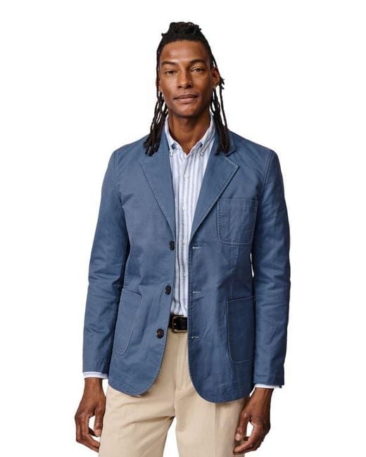 aubi Blue Mareham Patch Pocket Blazer for men
