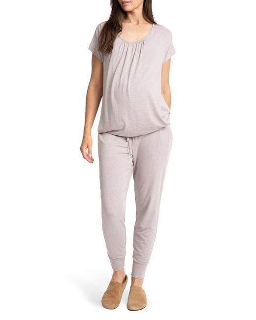 Seraphine Purple Short Sleeve Maternity/Nursing Longewear Set