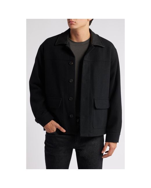FRAME Black Wool Blend Workwear Jacket for men