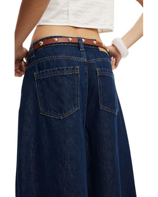 Cotton On Blue Lyocell Wide Denim Jort