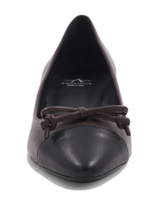 Aquatalia Black Palica Water Resistant Pointed Cap Toe Pump