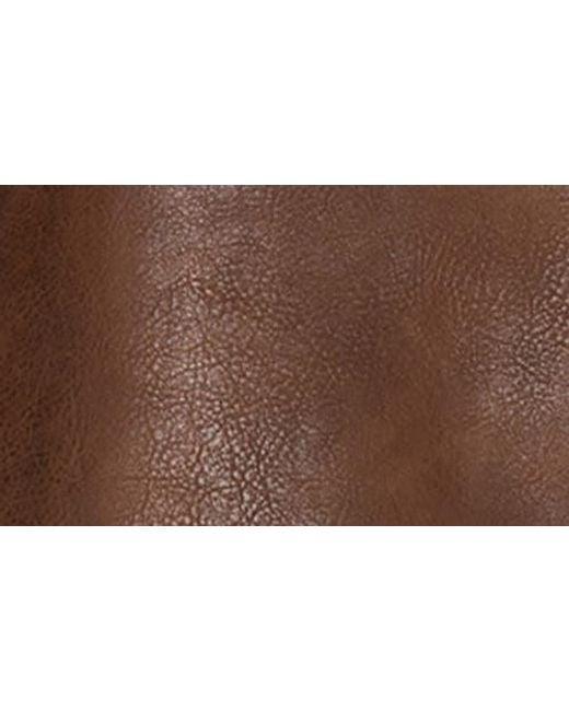 Astr Brown Faux Leather Miniskirt