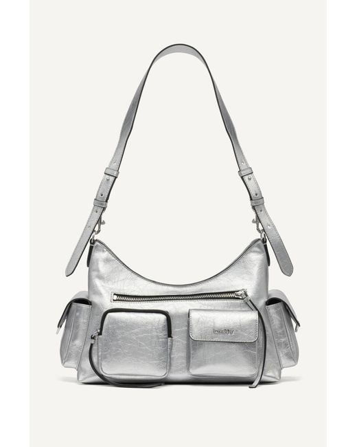 DKNY Gray Freda Large Shoulder Bag