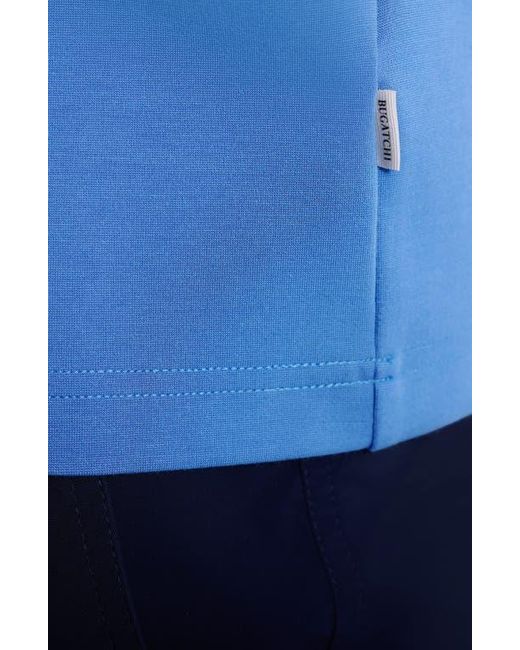 Bugatchi Blue Solid Quarter Zip Pullover for men