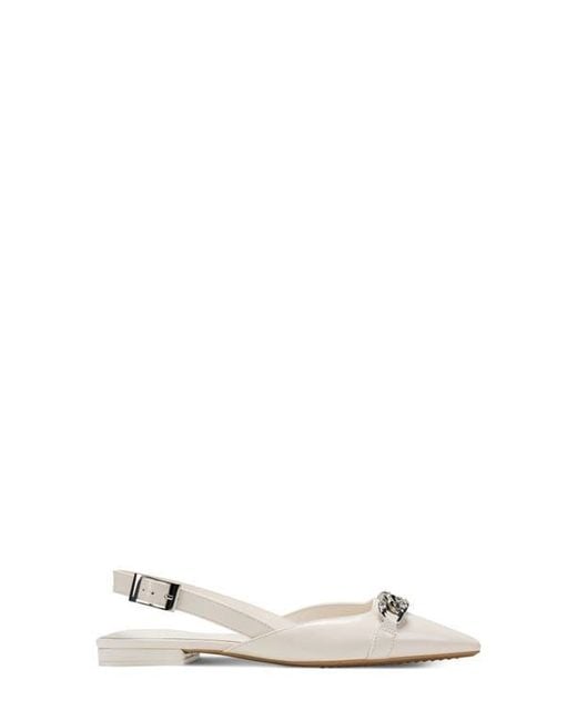 DKNY White Cosetta Slingback Pointed Toe Flat