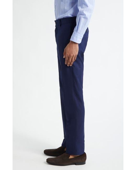 Massimo Alba Blue Slim Fit Flat Front Pants for men