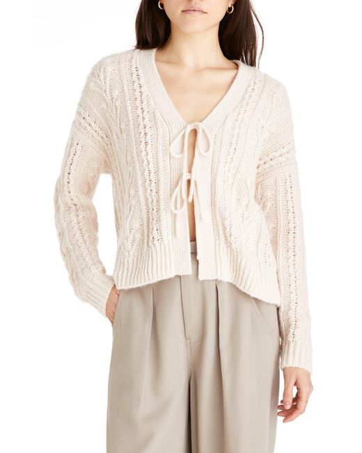 Madewell Natural Cable Tie Front Cardigan Sweater