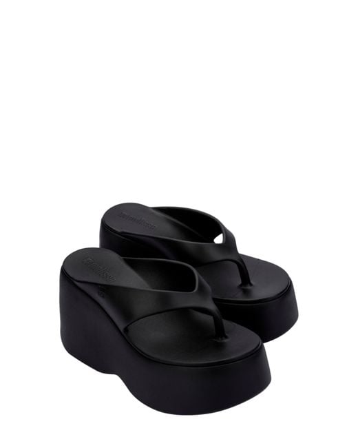 Melissa Black Platform Wedge Flip Flop