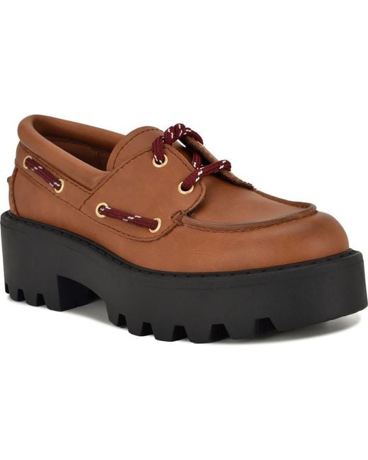 Nine West Brown Kerisa Lug Sole Loafer
