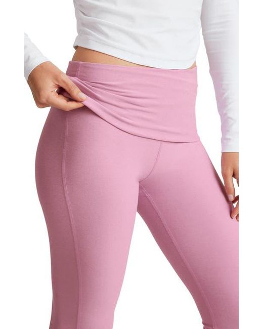 Beyond Yoga Pink Space Dye Foldover Pants