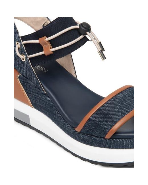 Nero Giardini Blue Bungee Platform Wedge Sandal