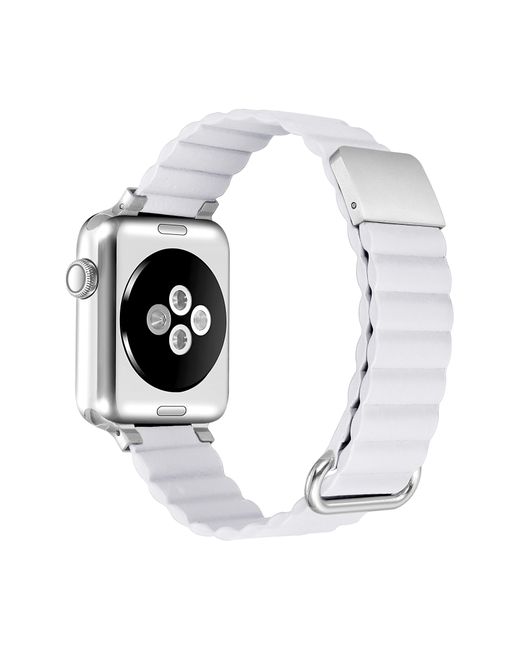 The Posh Tech White Dakota Magnetic Leather Apple Watch® Watchband for men