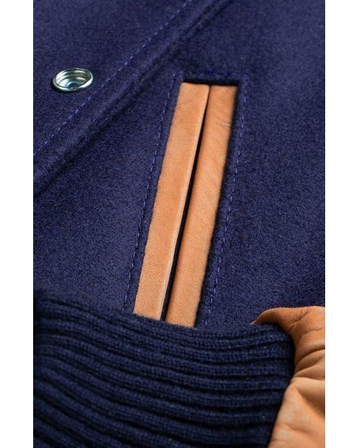 Last Wolf Blue Baker Mount Varsity Jacke for men