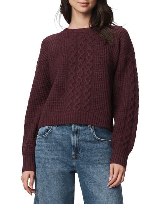 Splendid Red Celeste Cable Stitch Sweater