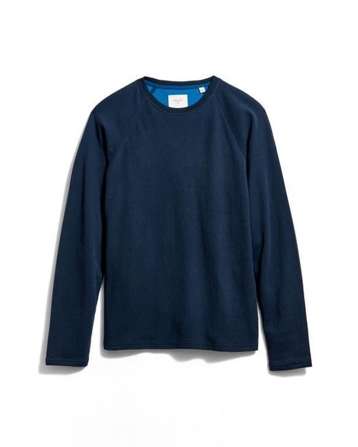 Billy Reid Blue Long Sleeve Cotton & Modal Crewneck T-Shirt for men