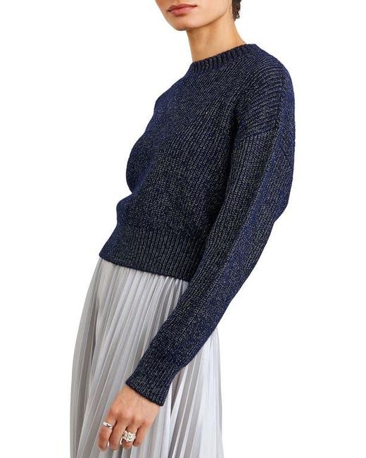Bella Dahl Blue Marled Fitted Waist Sweater