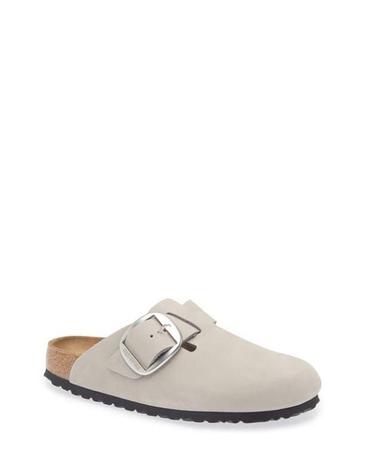 Birkenstock White Boston Big Buckle Clog