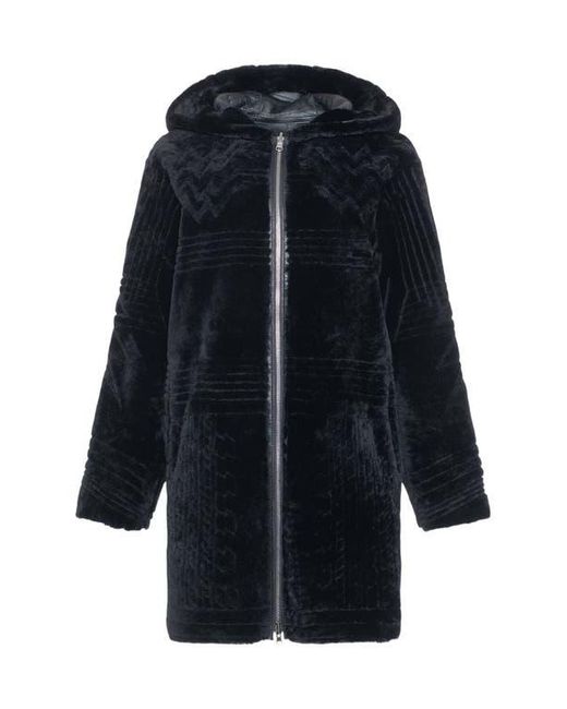 Gorski Black Reversible Shearling Parka With Pattern