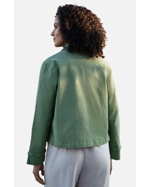 Yumi' Green Canvas Patch Pocket Jacket