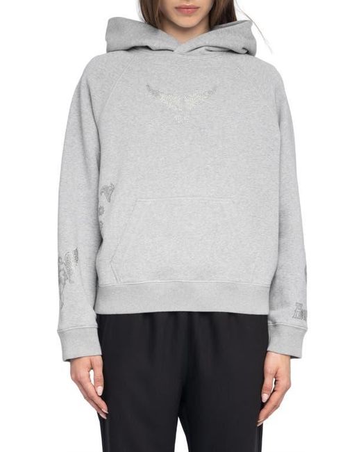 Zadig & Voltaire Gray Georgy Multicusto Strass Cotton Hoodie