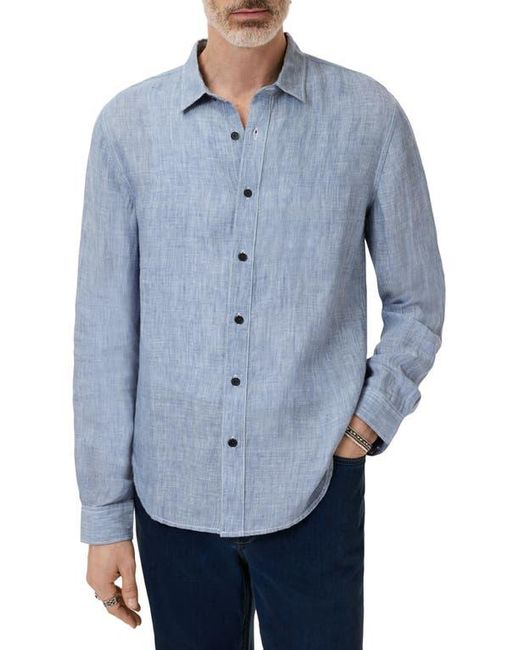 John Varvatos Blue Ben Linen Button-Up Shirt for men