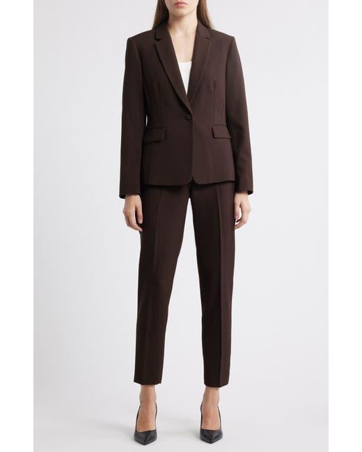 Tahari Black One-Button Crepe Jacket & Pants Set