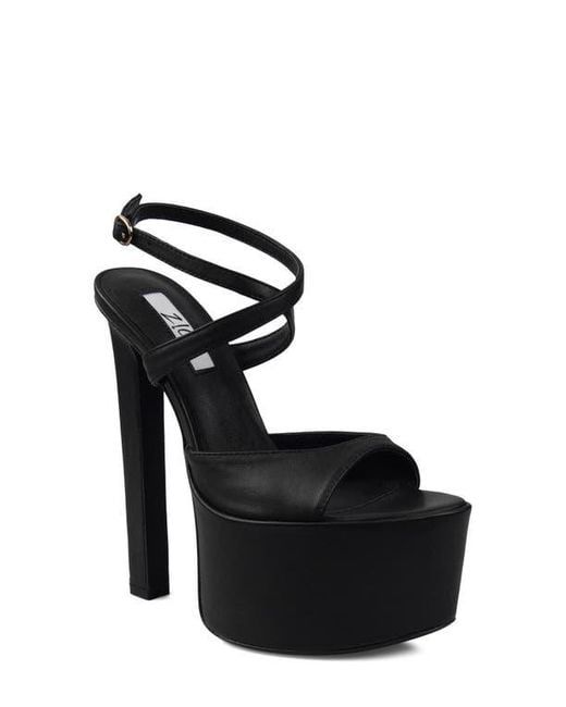 Zigi Black Ankle Strap Platform Sandal