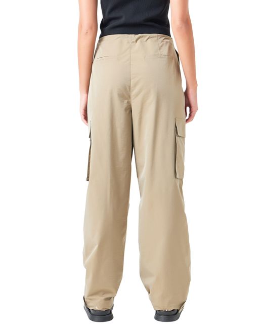 Grey Lab Pleated Low Rise Parachute Cargo Pants in Natural | Lyst