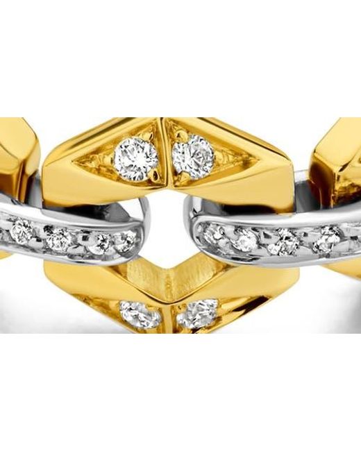 DRIES CRIEL Metallic Flow Diamond Link Ring