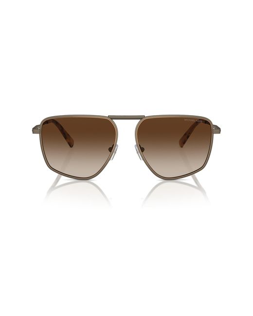 Michael Kors Brown Silverton 58mm Pilot Sunglasses for men