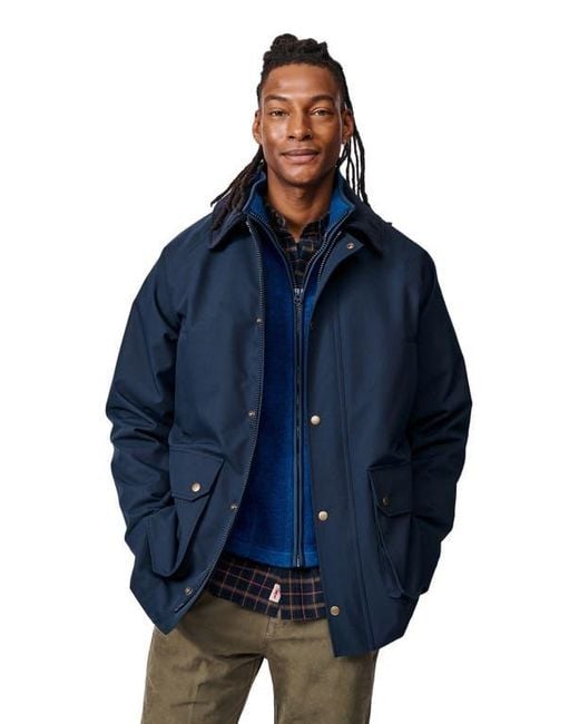aubi Blue Derwent Long Sleeve Collared Barn Jacket for men