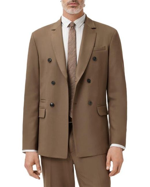 John Varvatos Brown Devitt Double Breasted Blazer for men