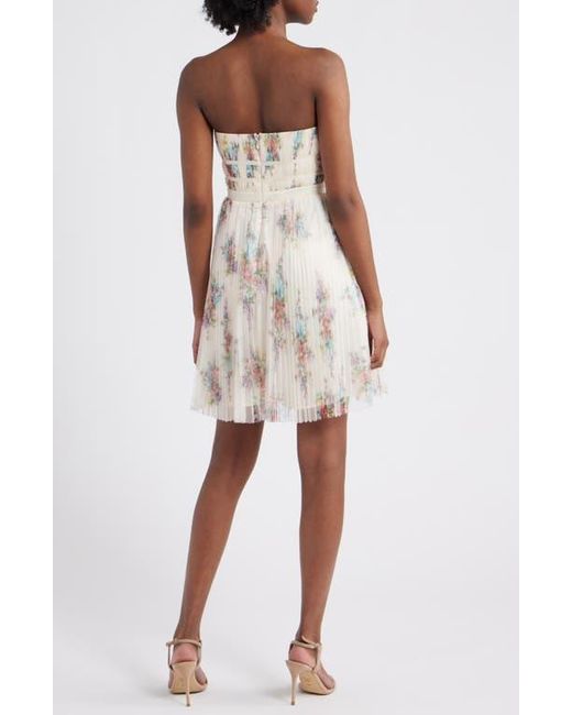 Lulus White Calais Pleated Strapless Cocktail Minidress
