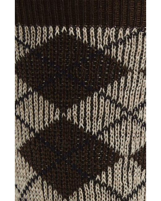 Thom Browne Black Argyle Jacquard Mid Calf Socks for men