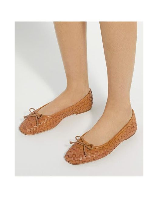 Dune Brown Heat Leather Ballet Flat
