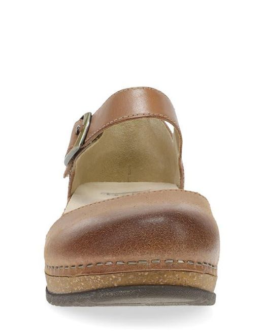 Dansko Metallic Mae Ankle Strap Platform Clog